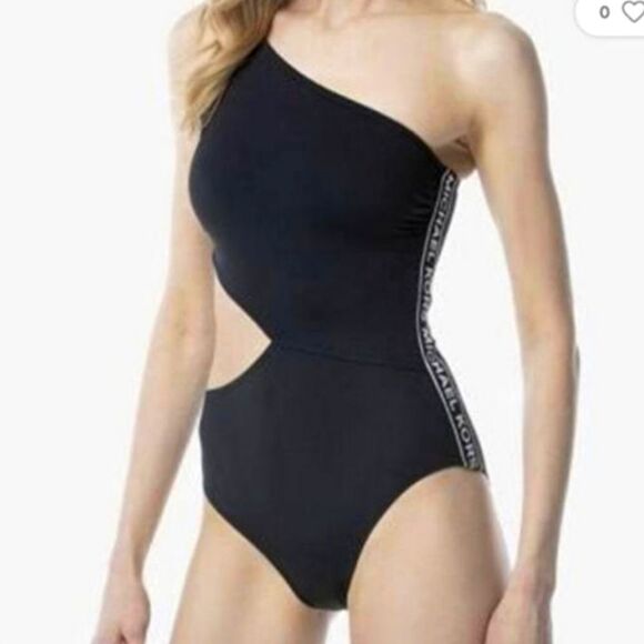 Micheal Kors Black Signature Logo Side Cutout Women's  One-piece Swimsui… - Picture 12 of 15
